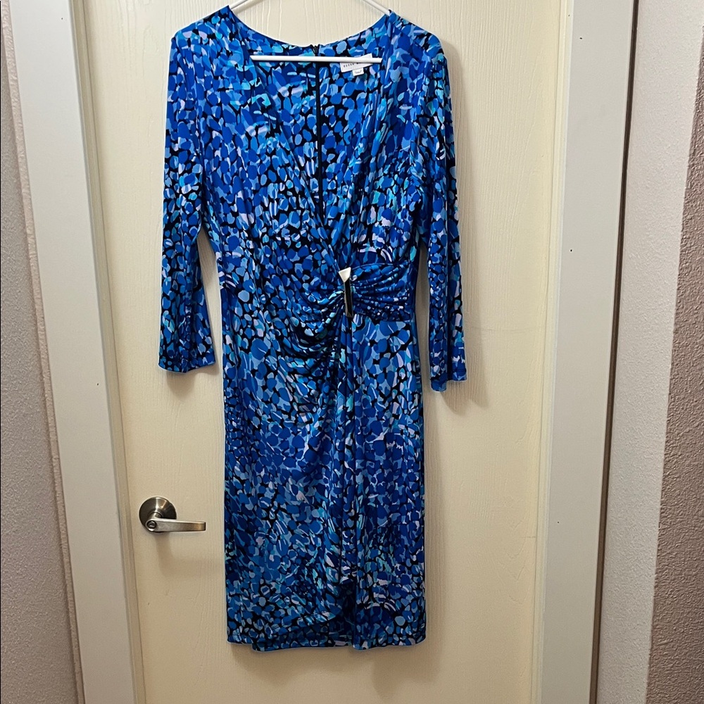 Susan Graver Vibrant Blue Long Sleeve Dress